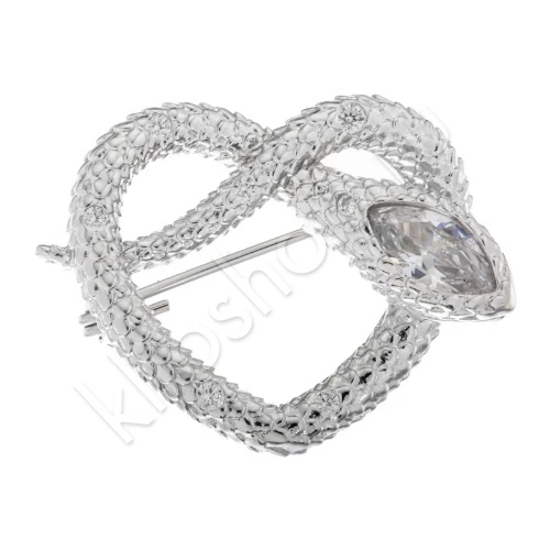 Брошь из серебра 925 пробы с цирконами