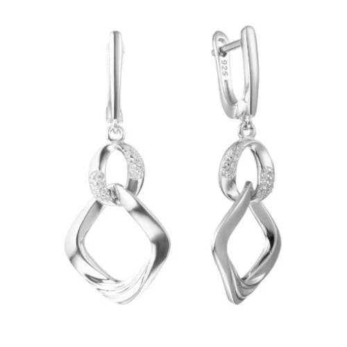 Серьги из серебра 925 пробы с цирконами