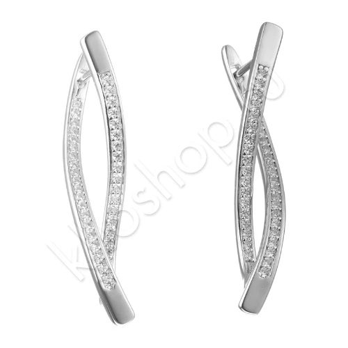 Серьги из серебра 925 пробы с цирконами