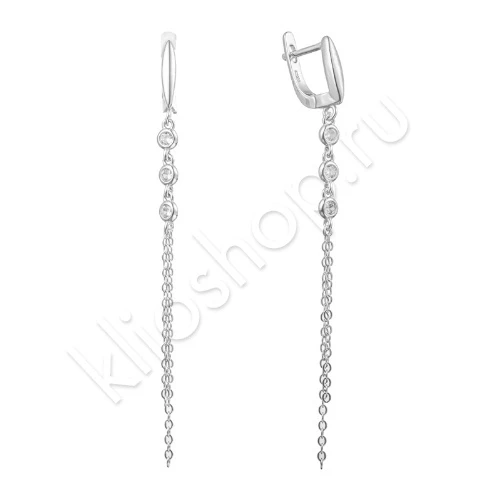 Серьги из серебра 925 пробы с цирконами