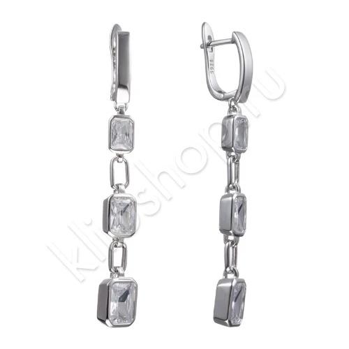 Серьги из серебра 925 пробы с цирконами