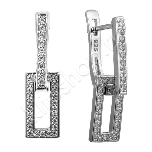 Серьги из серебра 925 пробы с цирконами