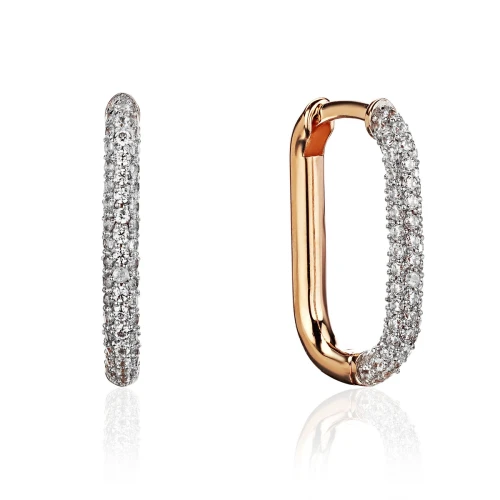 Серьги из золота 585 пробы с фианитами