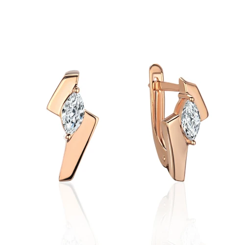 Серьги из золота 585 пробы с фианитами