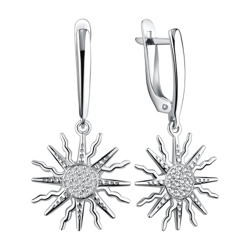 Серьги из серебра 925 пробы с фианитами