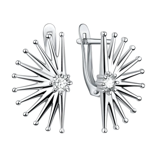 Серьги из серебра 925 пробы с фианитами