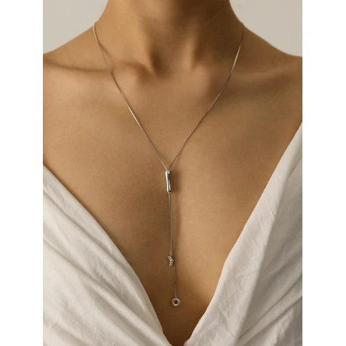 Колье сотуар из серебра 925 пробы