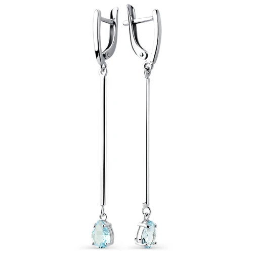 Серьги из серебра 925 пробы с топазами