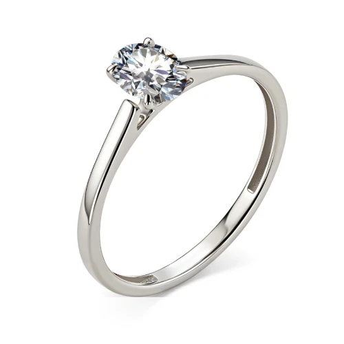 Кольцо из белого золота 585 пробы с фианитами