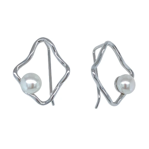 Серьги (925) жемчуг пины