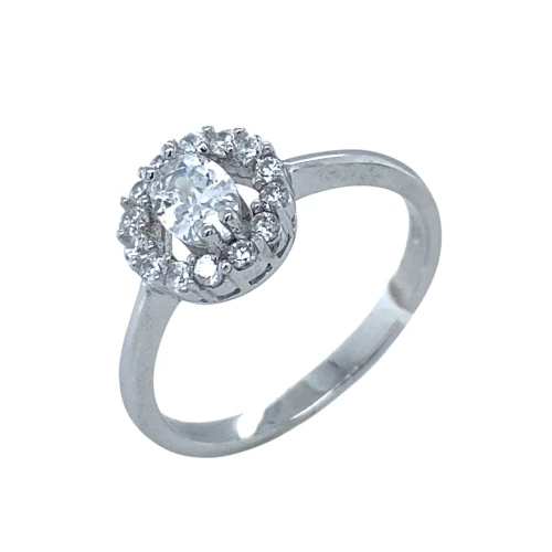 Кольцо из серебра 925 пробы с цирконами