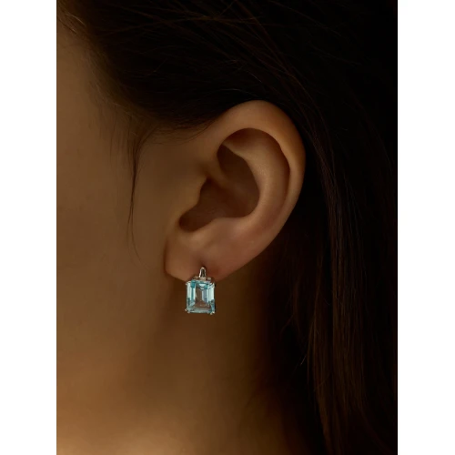 Серьги из серебра 925 пробы с топазами