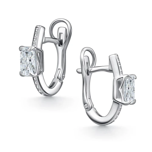 Серьги (925) бриллианит, фианит