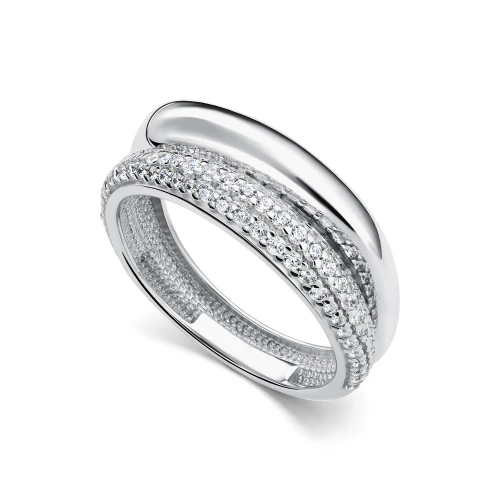 Кольцо из серебра 925 пробы с фианитами