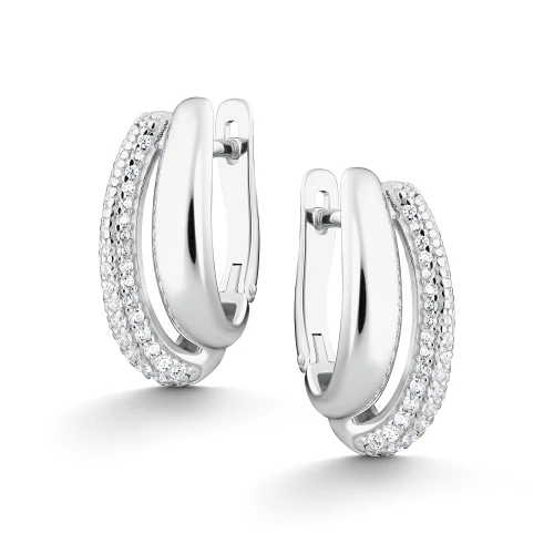 Серьги из серебра 925 пробы с фианитами
