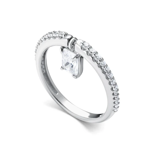 Кольцо из серебра 925 пробы с фианитами