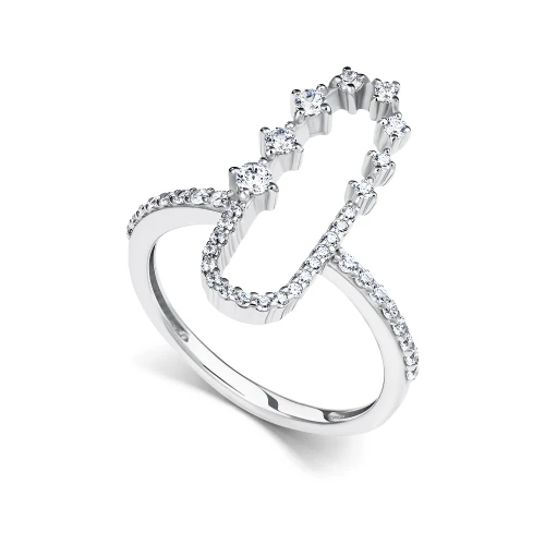 Кольцо из серебра 925 пробы с фианитами