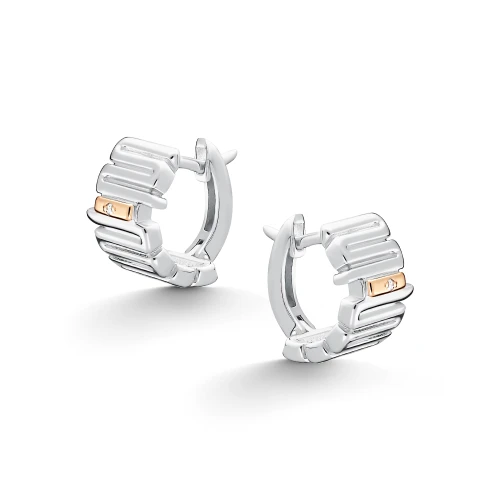 Серьги из серебра 925 пробы с накладкой из золота 585 пробы с бриллиантами