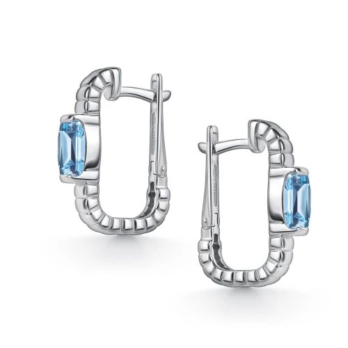 Серьги из серебра 925 пробы с топазами