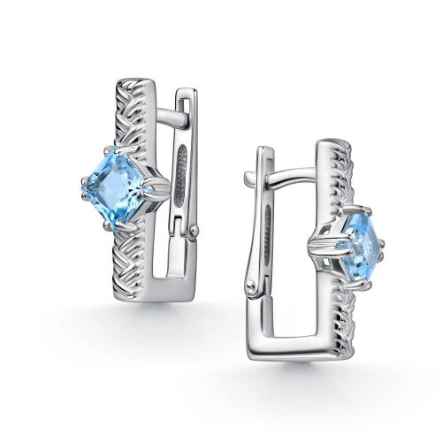 Серьги из серебра 925 пробы с топазами