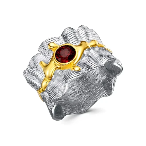 Кольцо из серебра 925 пробы с гранатом