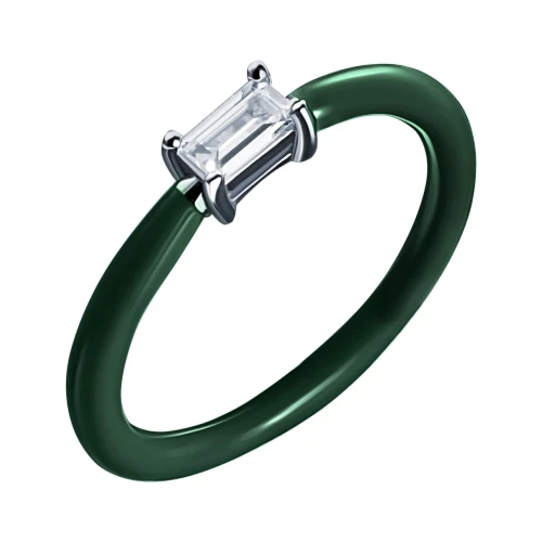 Кольцо (925) циркон, эмаль