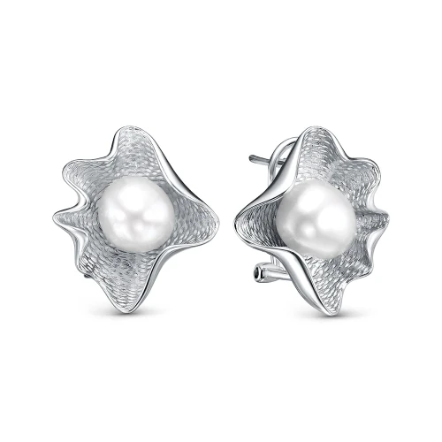 Серьги из серебра 925 пробы с жемчугом