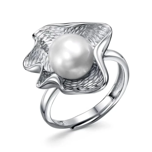 Кольцо из серебра 925 пробы с жемчугом