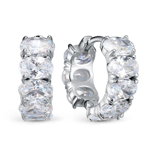 Серьги из серебра 925 пробы с цирконами