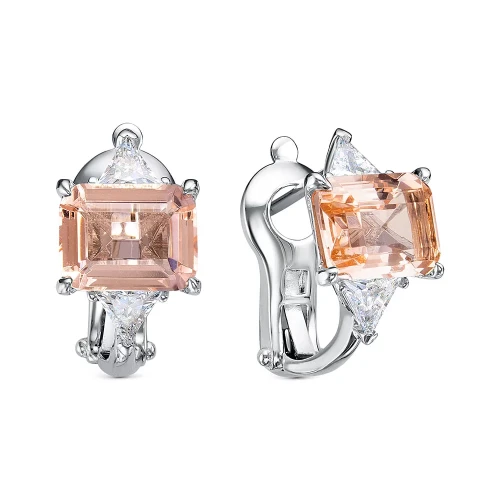 Серьги из серебра 925 пробы с цветными цирконами