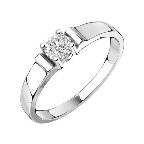 Кольцо из белого золота 585 пробы с фианитами