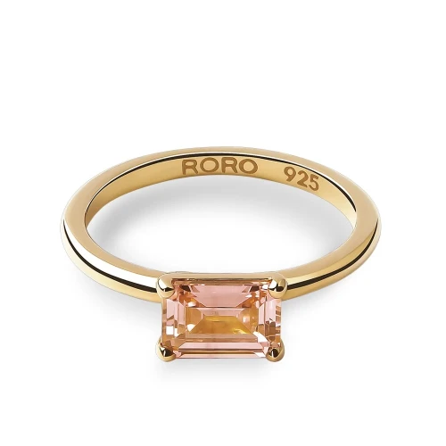 Кольцо из серебра 925 пробы с позолотой, с фианитами