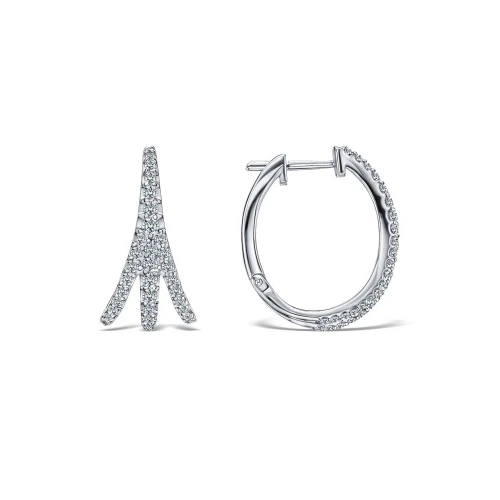 Серьги из серебра 925 пробы с фианитами