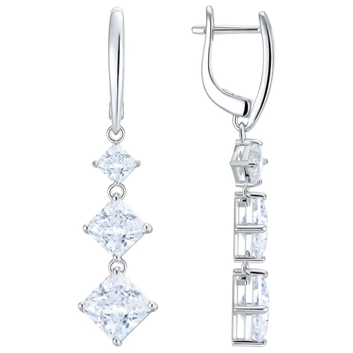 Серьги из серебра 925 пробы с цирконами