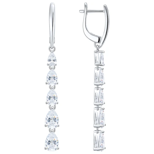 Серьги из серебра 925 пробы с цирконами