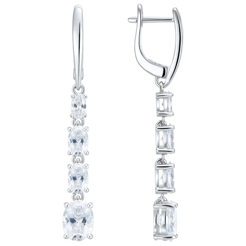 Серьги из серебра 925 пробы с цирконами