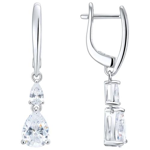 Серьги из серебра 925 пробы с цирконами