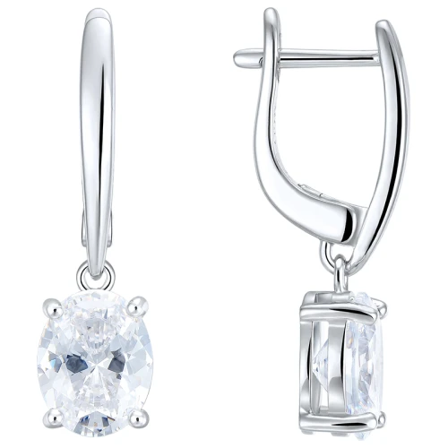 Серьги из серебра 925 пробы с цирконами