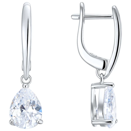 Серьги из серебра 925 пробы с цирконами
