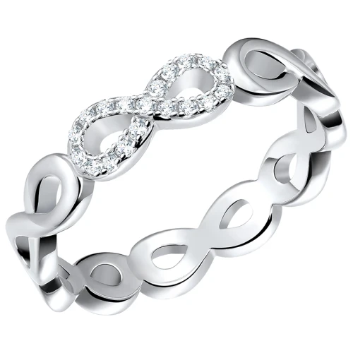 Кольцо из серебра 925 пробы с цирконами