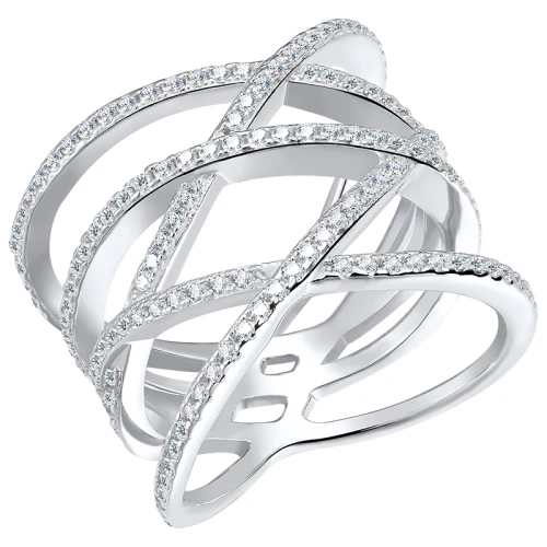 Кольцо из серебра 925 пробы с цирконами