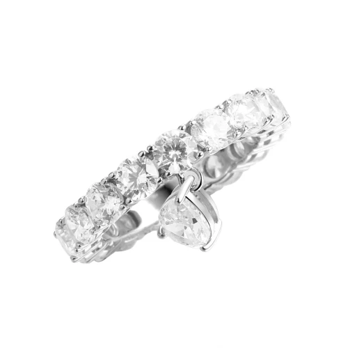 Кольцо из серебра 925 пробы с цирконами