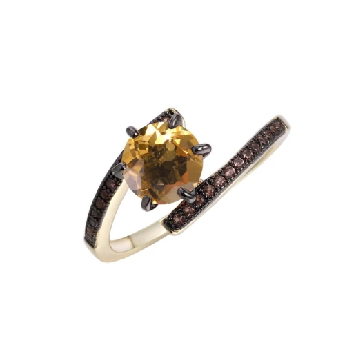 Кольцо (925 п) цитрин, кристалл