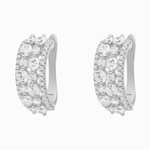 Серьги из серебра 925 пробы с фианитами