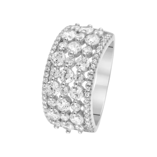 Кольцо из серебра 925 пробы с фианитами