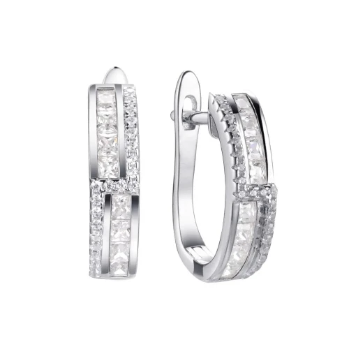 Серьги из серебра 925 пробы с фианитами