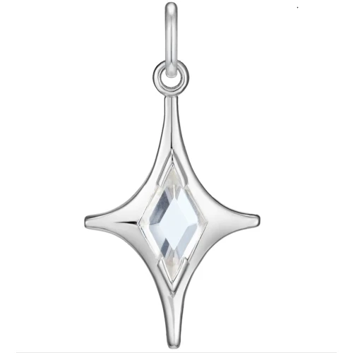 Подвеска из серебра 925 пробы с горным хрусталем
