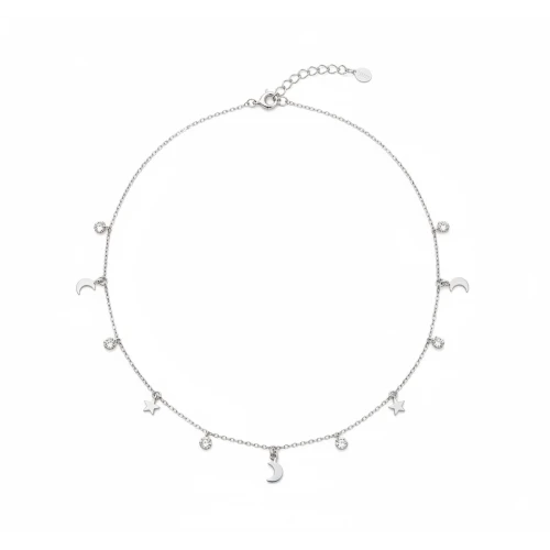 Колье из серебра 925 пробы с фианитами