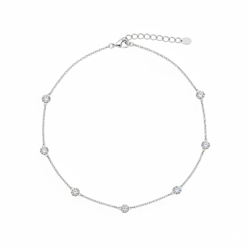 Колье из серебра 925 пробы с фианитами