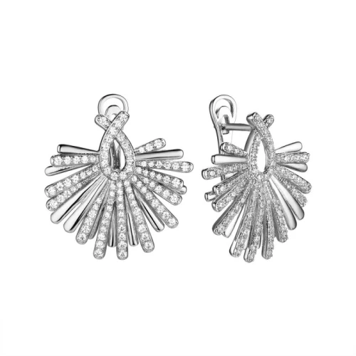Серьги из серебра 925 пробы с фианитами